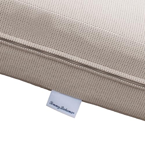 Image of Tommy Bahama Sunbrella Fabric 1-Piece Outdoor Knife Edge Deep Seat Lounge Chair Seat and Back Cushion Set, Bamboo Bay Sand