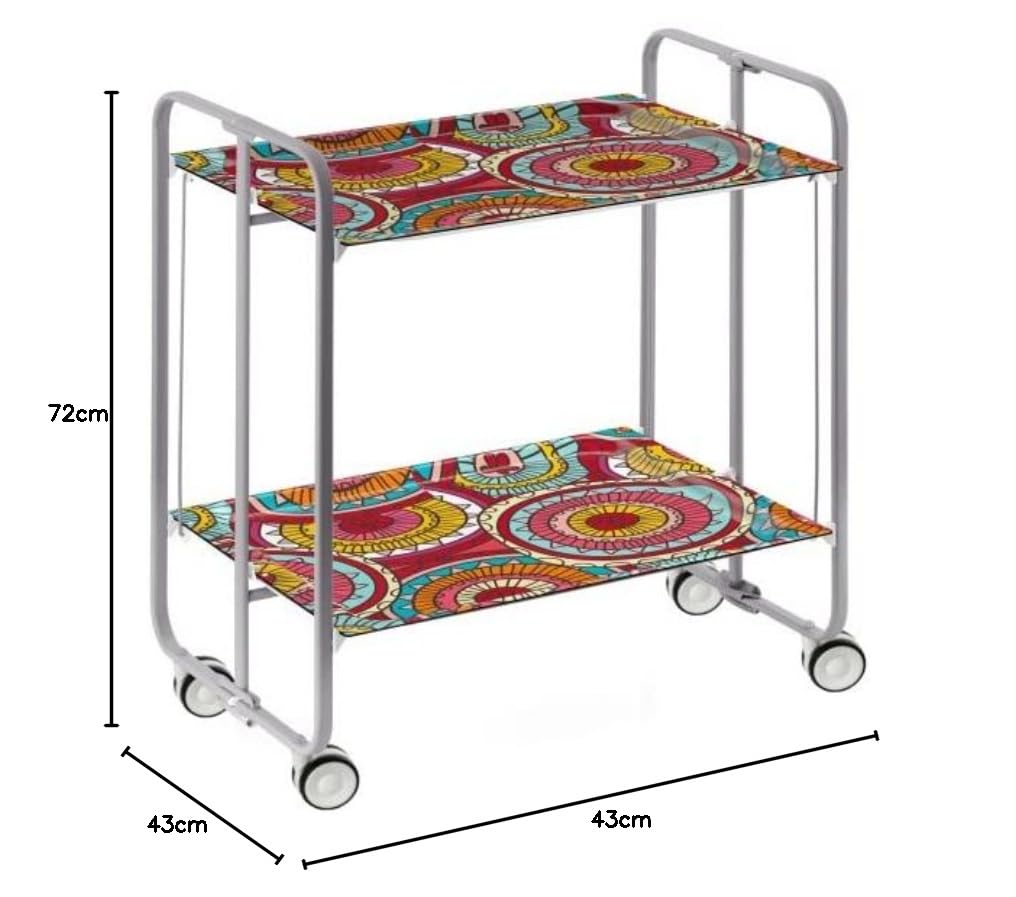 DHO – Mesa de ruedas plegable con chasis gris aluminio.