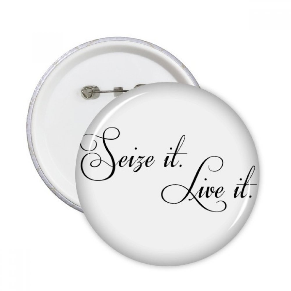 Badge citation célèbre Saisis-Live It bouton poésie vêtement 5pcs - 3