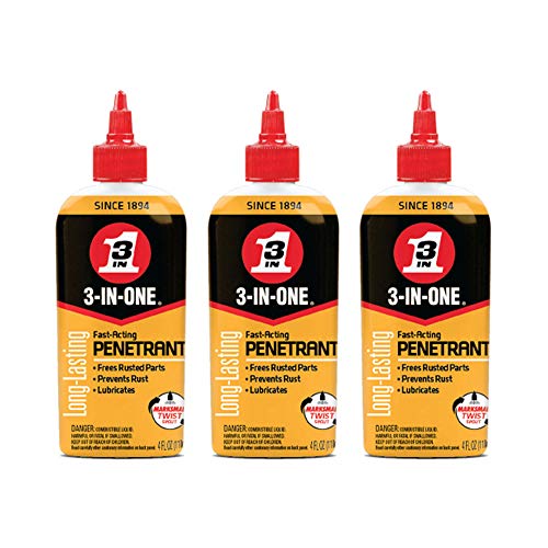 3-IN-ONE 120015 Penetrant Drip Oil to Loosen and Stop Rust, 4 Ounces (3 Pack)