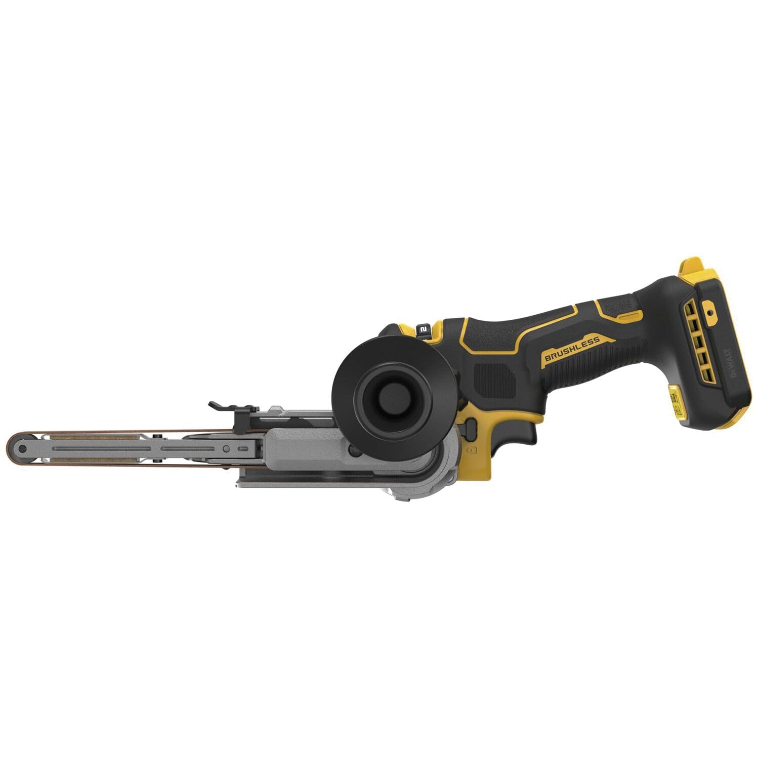 DEWALT Lijadora de banda sin escobillas XR 18V 13 mm sin cargador/batería maletín TSTAK dla profesjonalistów i majsterkowiczów, niezawodne mocowanie, standard techniczny