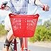 predolo Bike Basket Front Bicycle Front Basket Pet Carrier Bicycle Cargo Rack Organizer for Folding Bikes Luggage Storage Baskets, Red