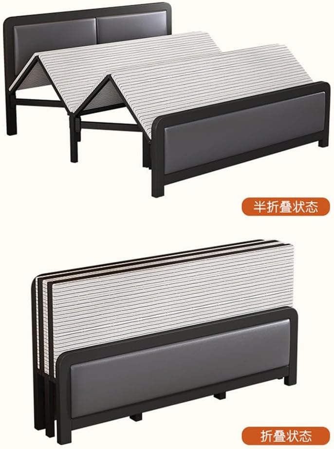 Folding Bed Household Single Nap Iron Reinforced Rental Housing Hardboard