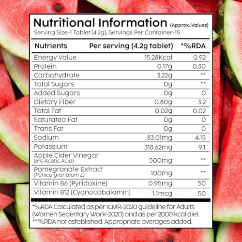 Image of THE PLANT FIX Apple Cider Vinegar Effervescent Tablet with mother | Supports Metabolism & Appetite Control I With 500mg ACV, Vit B6 & B12 I No Maltodextrin, No Added Sugar I Pack of 1 (15 tablets)