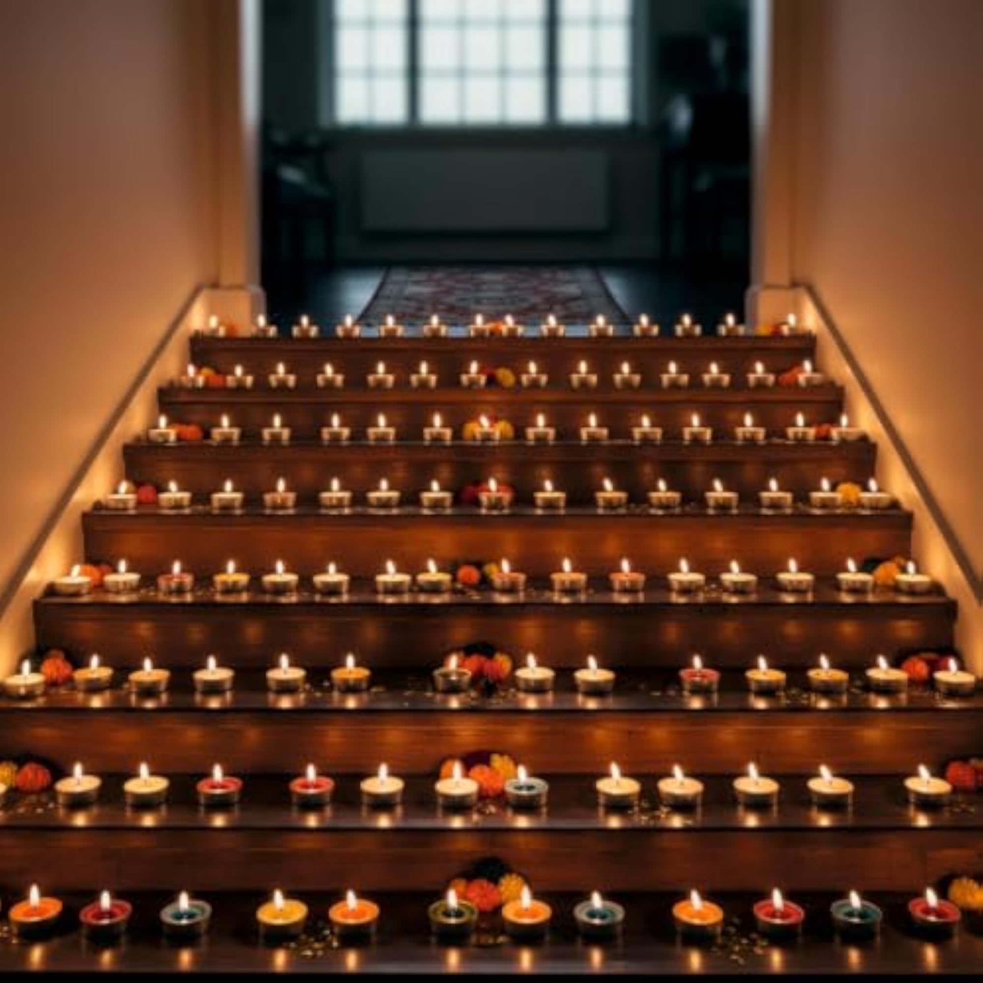 Colored Wax Tealight Candles Set of 50