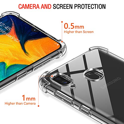 Image of Lustree Back Cover Transparent Case Compatible with Samsung Galaxy M10 | Clear + TPU Case with 4 Corner Air Cushion Protection & Camera Protection | Slim& Stylus Cover
