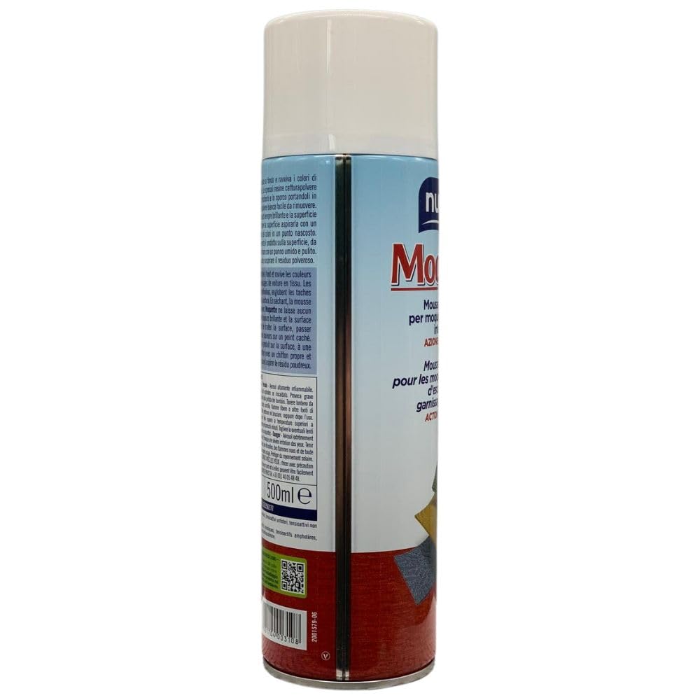 Mousse Detergente per Moquette, Passatoie e Interni Auto, Azione Smacchiante 500ml (4 Unità)