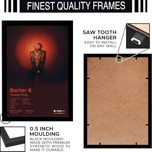 Image of BLINKART Young Thug - Barter 6 Wall Photo Frames | Wall Art for Bedroom, Living Room, Studio or Office | Album Cover Print with Spotify Song Link QR Code | Gift for Fans - 8x12 In