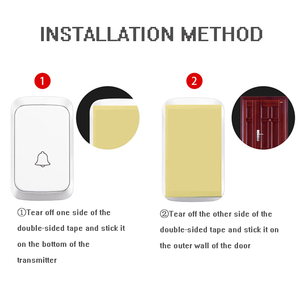 Timbre Inalámbrico Impermeable con Alcance De 300 M, Enchufable, 58 Melodías, 4 Niveles De Volumen, Fácil De Instalar, para Casa Y Oficina, Color Blanco