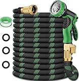 25 ft Garden Hoses - 2026 Upgraded Flexible Water Hose -Lightweight Kink Free&Leak Proof Garden Water Pipe with 10-Function Spray Nozzle & 3/4' Solid Fittings - Ultra Durable Garden Hose for Yard,Lawn