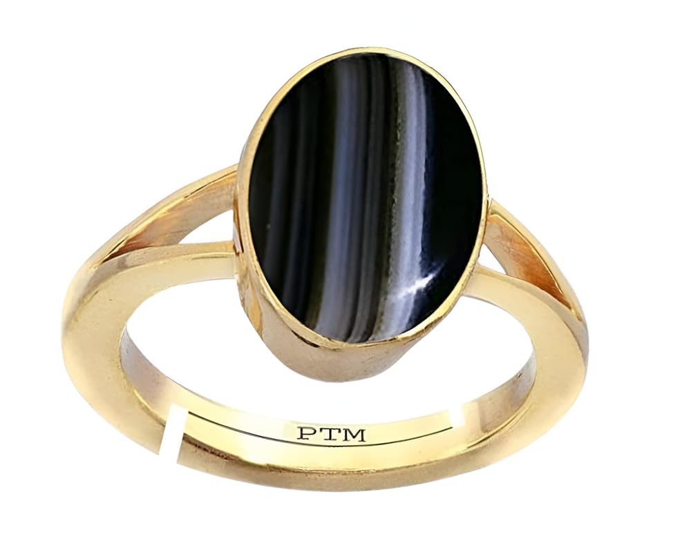 PTM Natural Sulemani Hakik 3.25 to 10.25 Ratti or 3.00 to 9.50 Carat Astrological Certified Gemstone Panchdhatu/5 Metals Gold Plated Adjustable Ring for Men Women