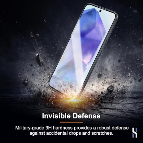 Image of Tempered Glass for Samsung Galaxy A35 | A55 | M35 (6.6 Inch) Military Grade 9H Screen Guard, Anti-Scratch, Shatterproof, Edge-to-Edge Full Coverage - Black Border