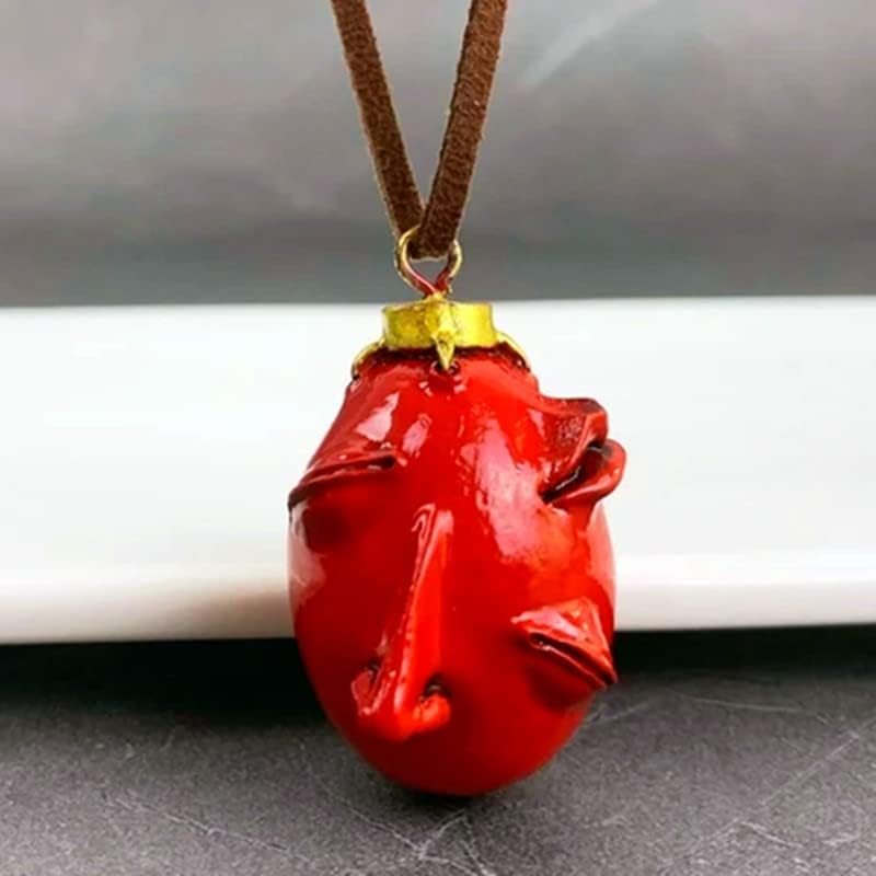 Mullike The Egg Of The King Cosplay Pendant Necklace Behelit Haou No Tamago Necklace for Men Jewelry Set Gift for Fan (2Pcs Egg Necklaces) - Image 4