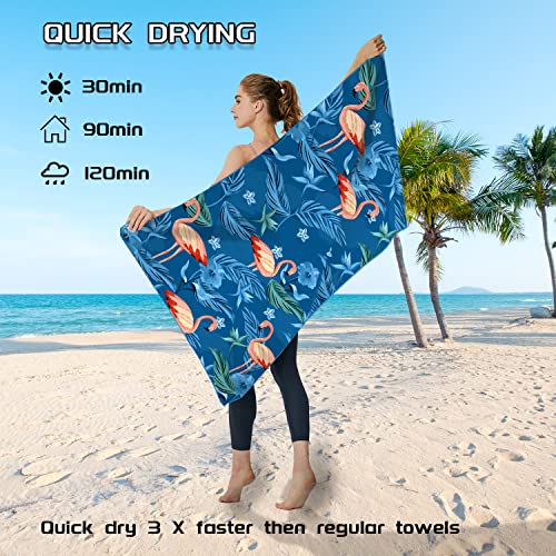 MEQUER Beach Towels for Adults Microfibre Beach Towel, 180x80cm Extra Large Quick Dry Sand Free Beach Towel - Image 3
