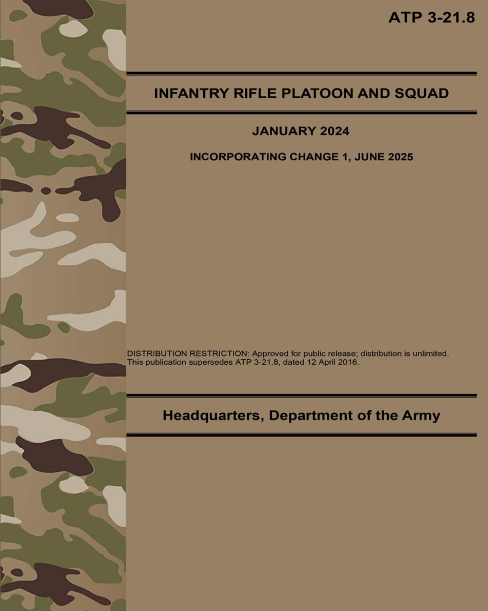 ATP 3-21.8 Infantry Rifle Platoon and Squad - Jun. 2025: w/Change 1 (Field Pocket Size)
