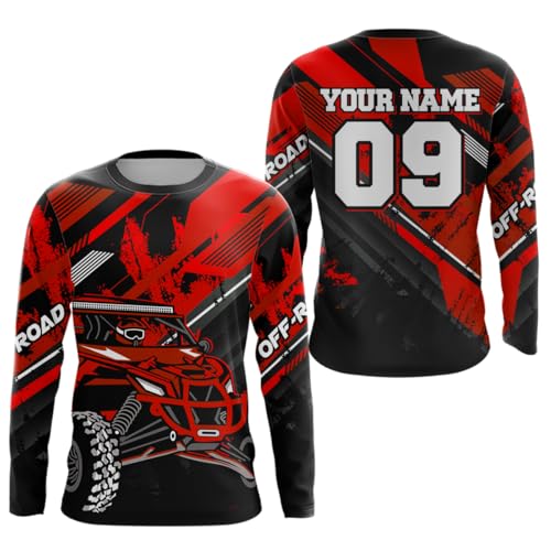 Custom UTV Motocross Racing Shirt Kid Men with Name Off-Road Jersey UTV Racing Shirt UPF30+ Long Sleeves