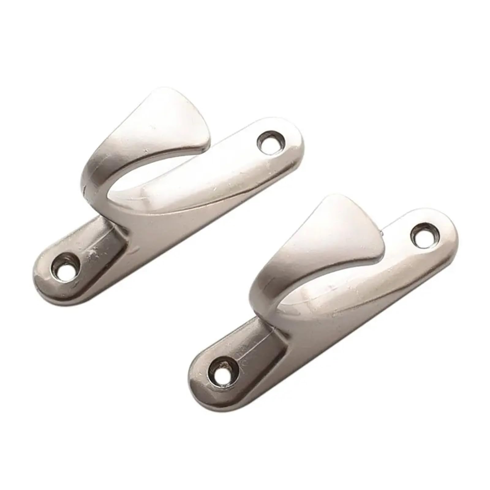 PPQIRU 2 pcs Modern Hold Curtain Holder Mounted Metal Hooks Holdback Wall Hanger For Home(Silver)