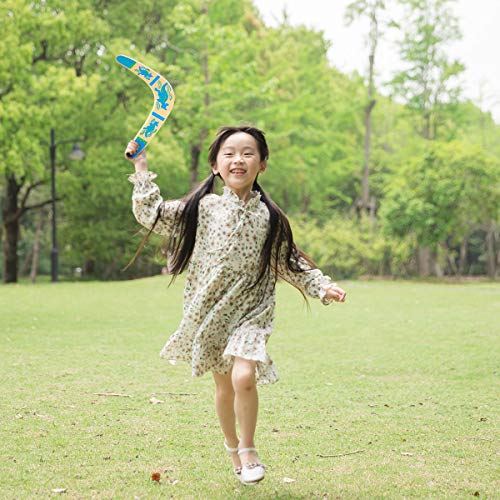 ABOOFAN 2 peças de bumerangues infantis de madeira clássicos bumerangues de retorno com arte colorid
