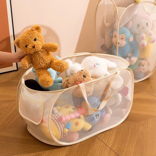 Image of Stuffed Animal Storage Plush Toys Storage basket Zoo and Collection Playroom-Birthday Gift Nursery Baskets Playroom Set Play be suitable forKids Boys Girls Nursery Folding organize