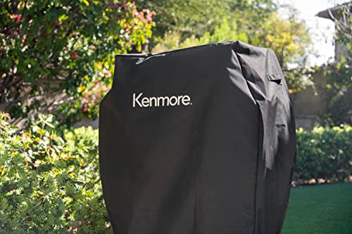 Kenmore 33 Inch Gas Grill Cover for Outdoor Grill, Universal BBQ Grill Cover for 2- and 3-Burner Gas Grill, Weatherproof, UV- and Fade-Resistant with Hook & Loop Straps, Black - image 2