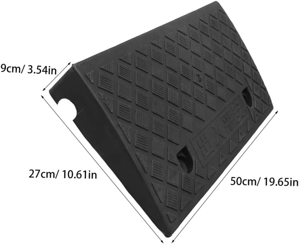 Yardwe Car Loading Ramp Plastic Curb Ramp 50x27x9cm Black for Motorcycle and Automotive Loading