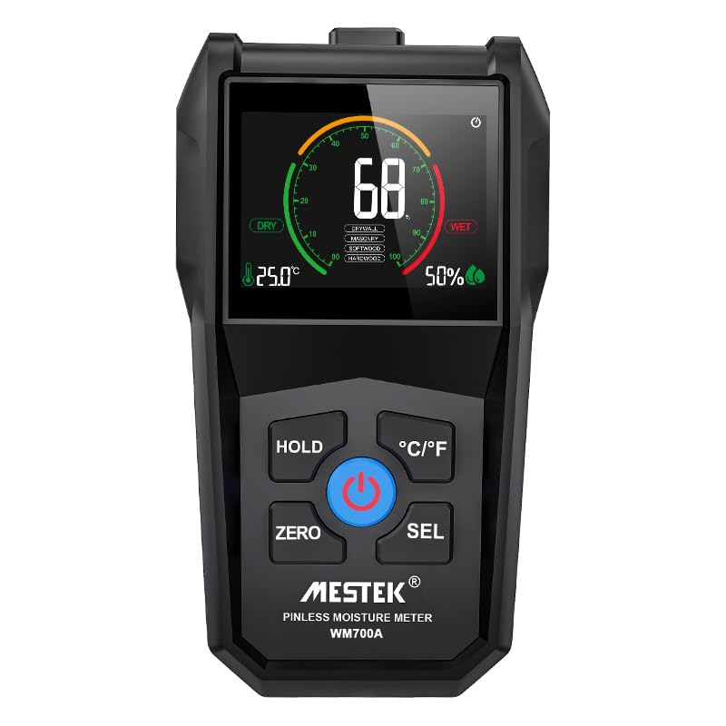 Misuratore di umidità Sensore senza perni Rilevatore induttivo contatto Analizzatore digitale con schermo LCD a colori Tester di conformità
