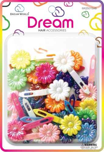 Dream World Self Hinge Barrette Daisy Aurora Borealis 30 Piece Pack BR2501SAB