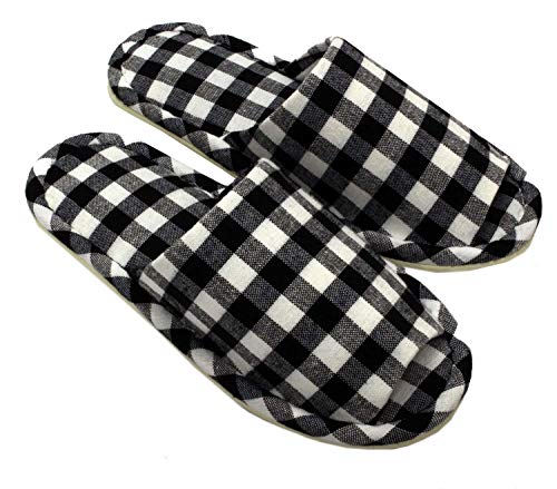 エトワール スリッパ ギンガムチェック ブラック 25cm 3988