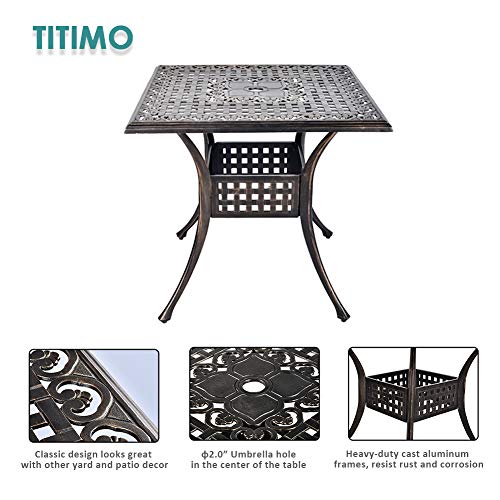 TITIMO 5Piece Outdoor Furniture Dining Set, AllWeather Cast Aluminum