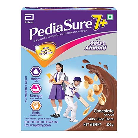 Pediasure 7 Plus Oats & Almond Nutrition Drink Powder - 200g (Chocolate Flavour) (B08BZS666D) Amazon Price History, Amazon Price Tracker