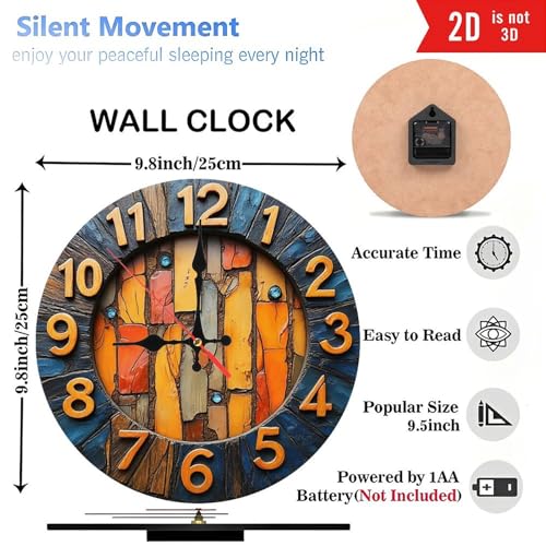 Reloj de pared de madera único 10 pulgadas decorativo miniatura 3