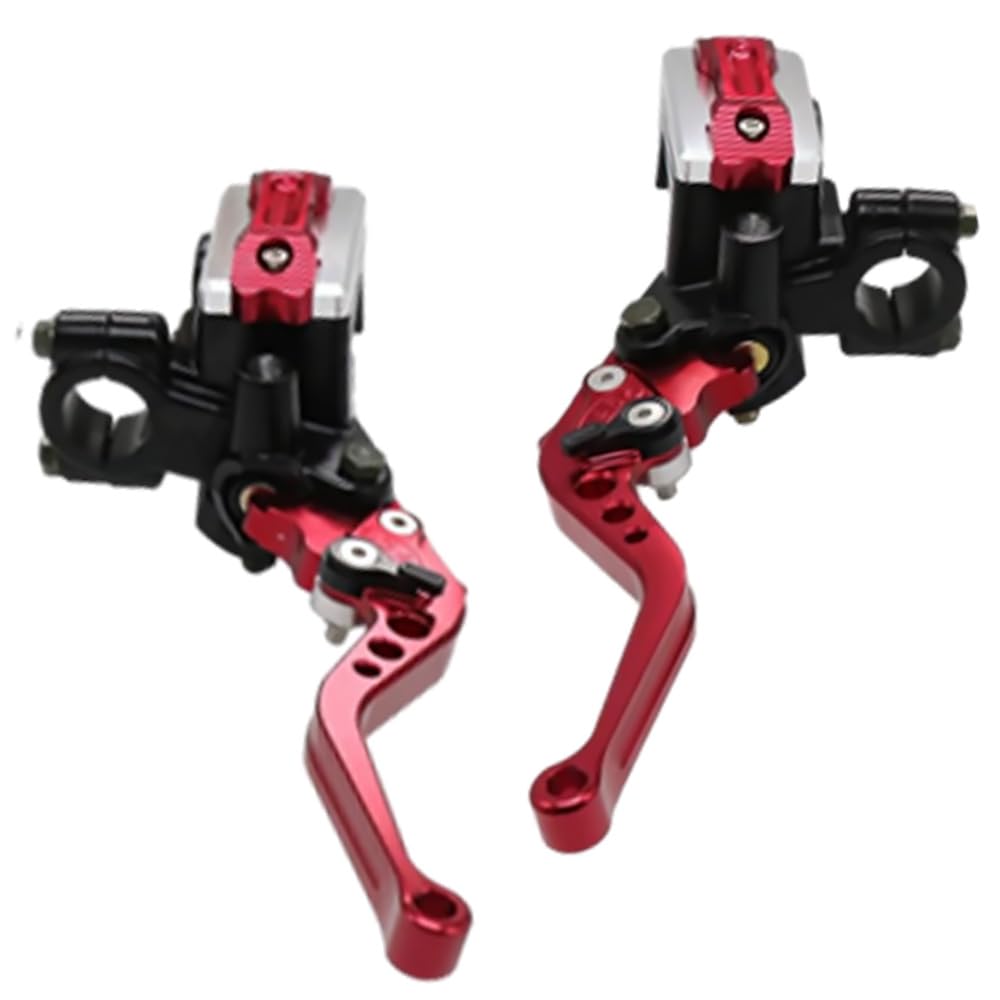 Baceyong Kit de levier de frein et d'embrayage hydraulique pour moto 22 mm, maître-cylindre, poignée de moto, alliage d'aluminium, Compatible avec la plupart des motos, rouge