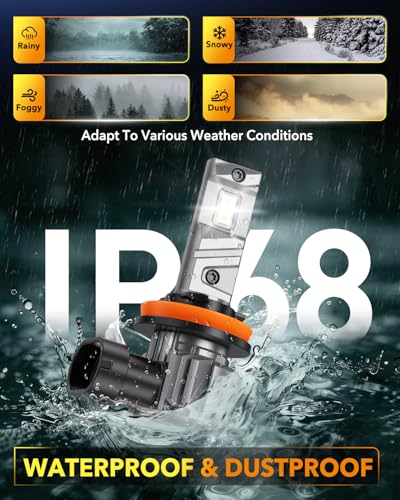 Image of OXILAM Brightest H11 Led Bulbs, 56,000LM H11 /H8 /H9 Lights, 11X Brighter with 12 CSP Chips 80W, Boost Epic Night Visibility, 60000Hrs Lifespan, 6500K Cool White Fog Bulb, Pack of 2