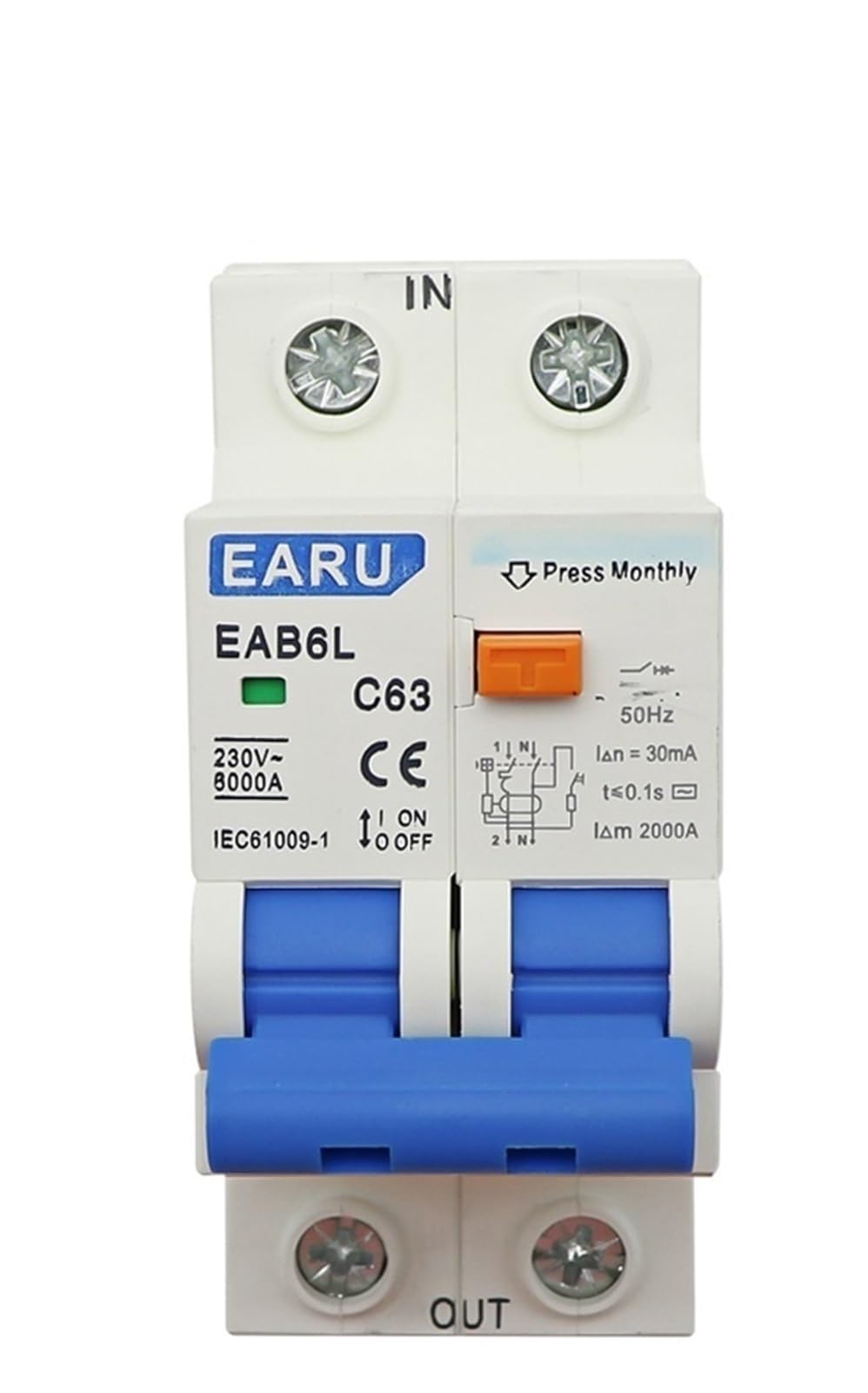 VSPPJYFG 10pcs 2P AC230V MCB Leakage Protector RCBO Overload Short Circuit Protection 2P 30mA Residual Current Circuit Breaker Switch RCCB RCD(25v)