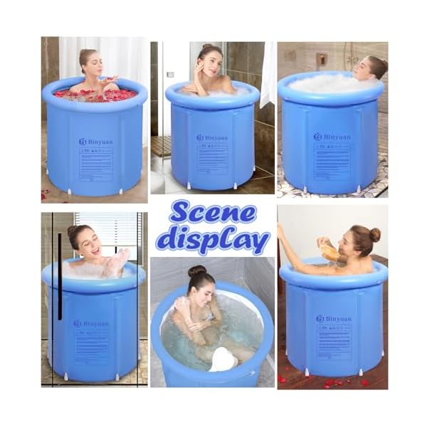 Aufblasbare Faltbare Badewanne Erwachsene, 75x75cm Faltbar Eisbad Eistonne Badewanne FüR Hydrotherapie Spa Time Basenbad Salzbad Eisbad Erwachsene – Bild 5