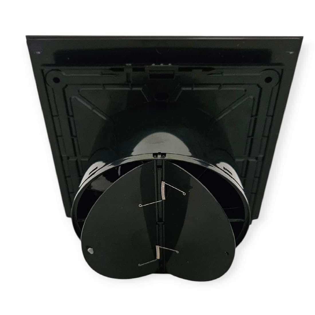Vlano EOS 100 H BK Badlüfter mit Matt Glasfront, Feuchtigkeitssensor, Nachlauf, Rückschlagklappe, 100 mm, 100 m³/h, 25 dB, Schwarz, IP 45, Abluftlüfter, Hygro, Timer