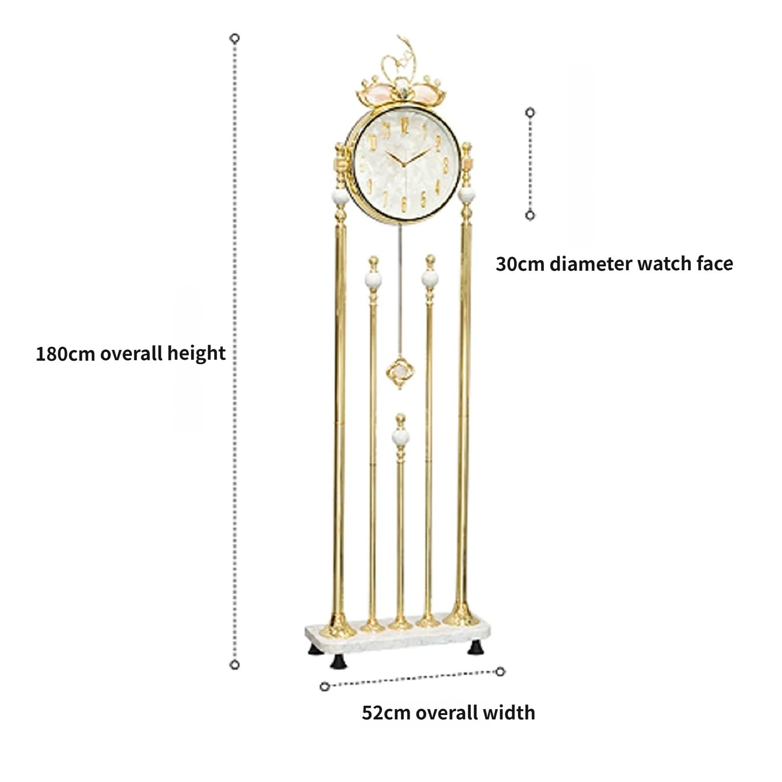Decorativo Reloj de pie Metal con Movimiento Cuarzo silencioso para la Oficina