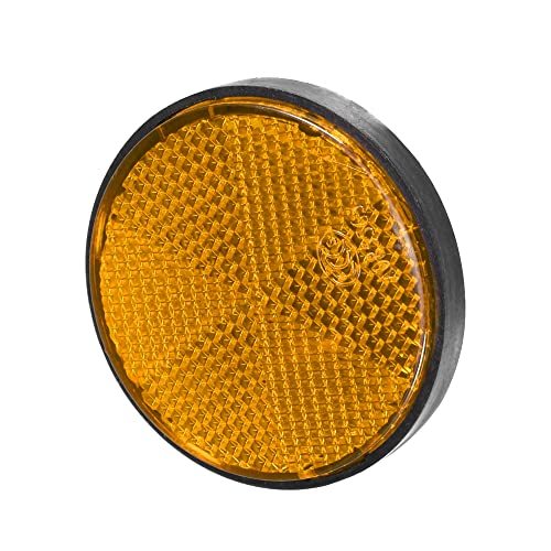 Image of X AUTOHAUX 10 Pcs Round Stick-on Safety Spoke Reflective Self Adhesive Reflector for Gate Posts Cars Trailer Motorcycle Trucks Boat Bicycle Bike Orange