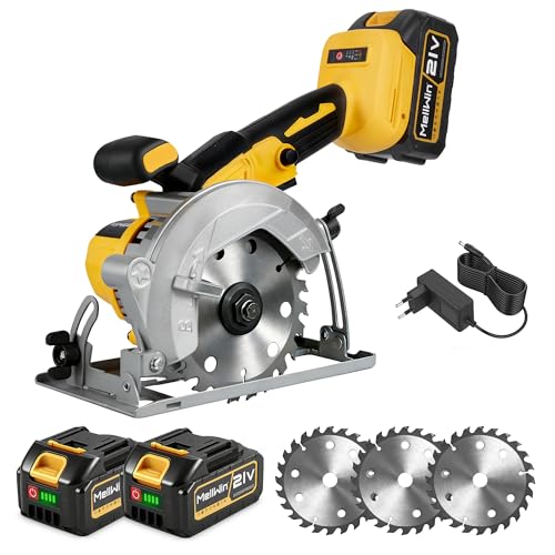 MELLWIN Sierra circular inalámbrica de 5 pulgadas, sin...