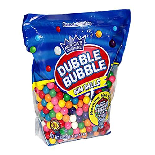 Dubble Bubble Gum Balls Machine Size Gum Ball Refills, 3.3 Lbs, Multi