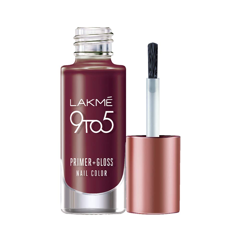 LAKMÉ 9 To 5 Primer + Gloss Glossy Finish Nail Colour, Mulberry Bush, 6 Ml-image-14