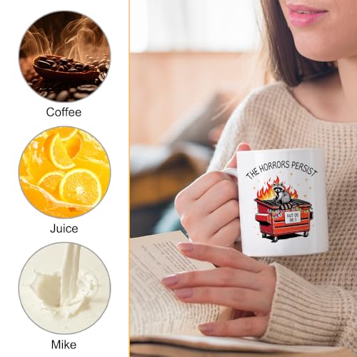 Taza de café XQLZY The Horrors 11 oz porcelana blanca miniatura 3