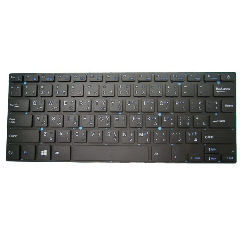 RTDPART Laptop keyboard For touchmate TM-NB145HDG Black Arabia AR