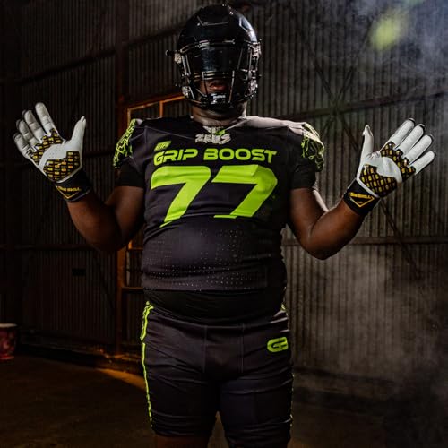 Grip Boost Big Skill 2.0 Adult Lineman Football Gloves (Black/Gold, X-Large) - image 6