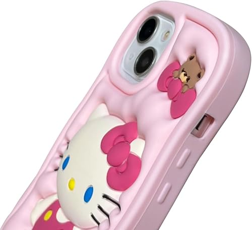 Miniatura 5 de Funda de silicona de dibujos animados para iPhone 13, bonita y divertida funda 3D de personaje de gatito kawaii para niños y mujeres
