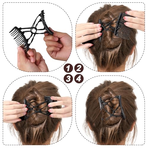 6 Peines Elásticos Multifuncionales para Cabello Negro y Marrón miniatura 3