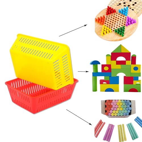 FGXY 14pcs Aufbewahrungskörbe aus Kunststoff, bunte Aufbewahrungsablagen, Schreibwaren Aufbewahrungskorb, Plastik Kleine Aufbewahrungskörbe für Schränke, Küchen Desktops, und Büros