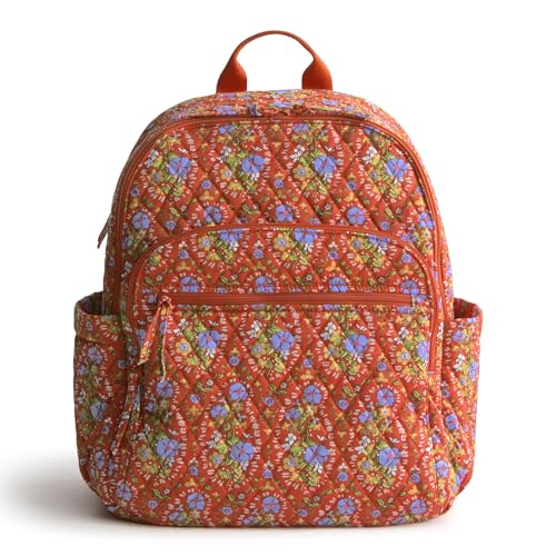 Vera Bradley Mochila Bancroft de algodón prémium para mujer, Paisley de jardín, Talla única