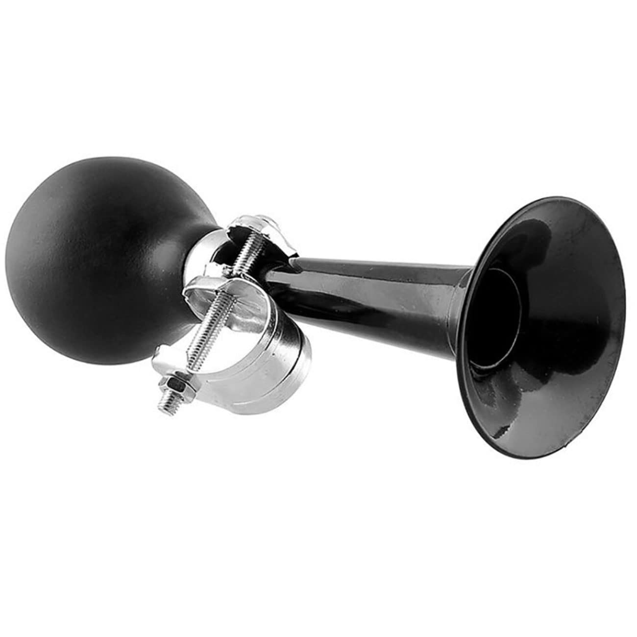 Metal Air Horn for Bicycle, Vehicles, Golf Carts - Bike Bells With Rubber Squeeze, Kids Bike Accessory, 7 Inches (Black)
