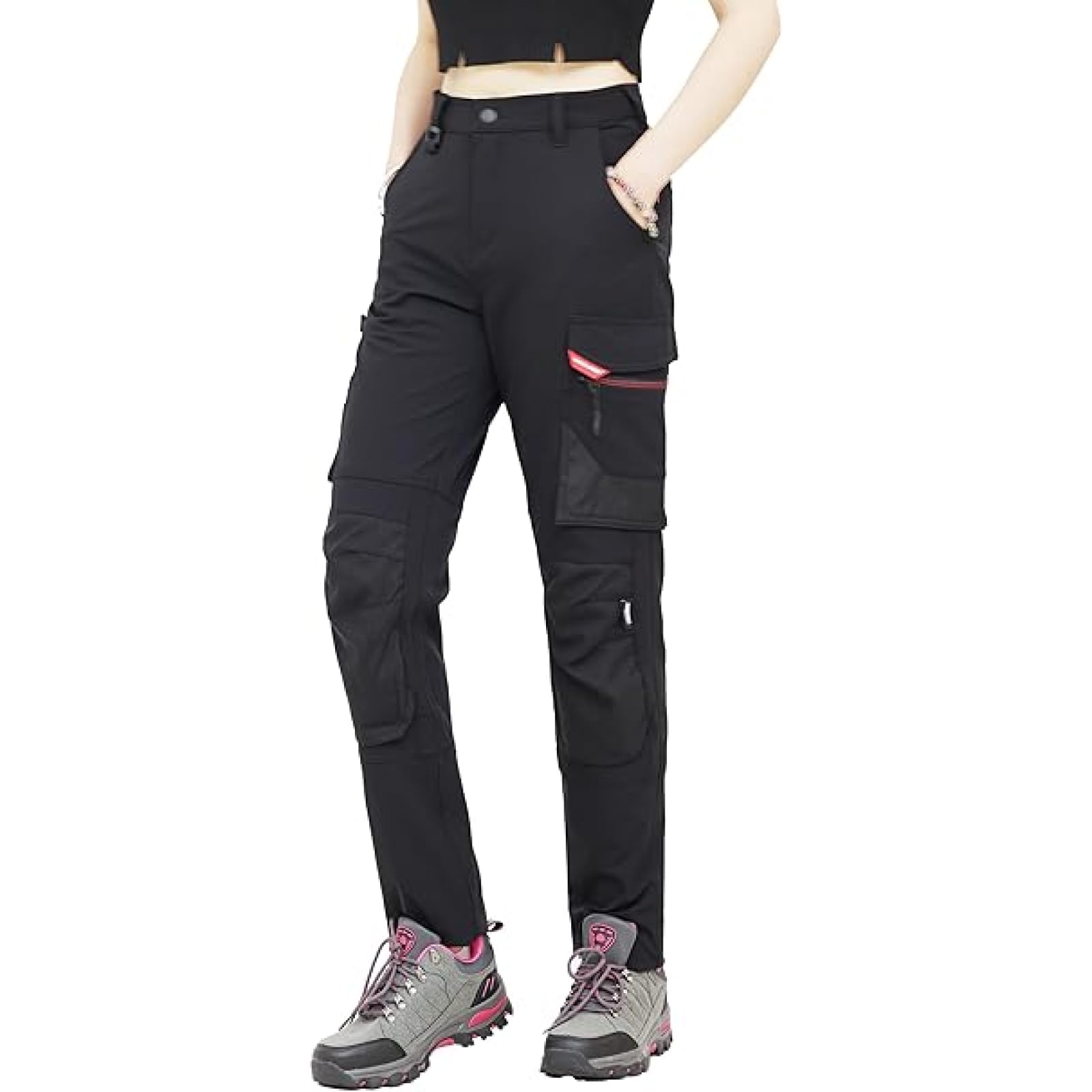 WORK IDEA Damen Slim-Fit Stretch Arbeitshose: Kritische Stoffbereiche aus Cordura – strapazierfähige Eleganz für vielfältige Arbeitsanforderungen.